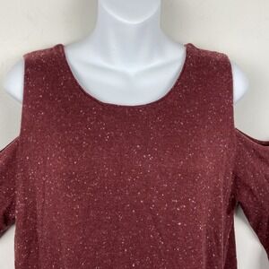 NEW Philosophy Burgundy Red ~ Cold Shoulder Sweater Dress CASHMERE BLEND XL